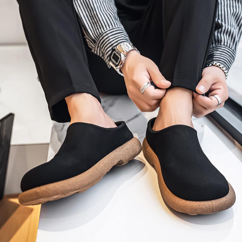 2026 Model Mueller Shoes - Men's Half-trousers with Soft Soles, Loungewear Style, Half-covered Slippers