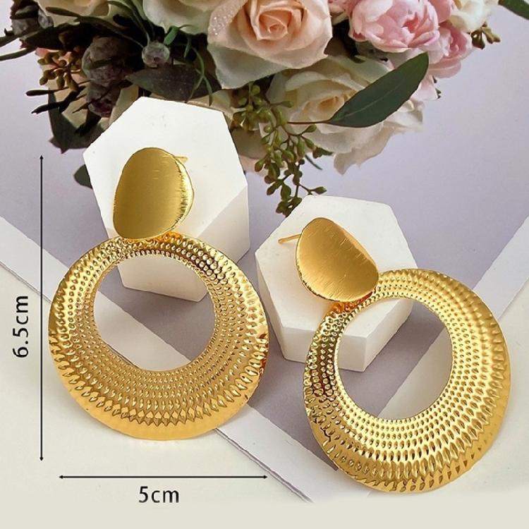 Fashionable Geometry Earrings for Women Girls Statement Round Hoop Earrings Stylish Alloy Ear Studs Wedding Jewelry