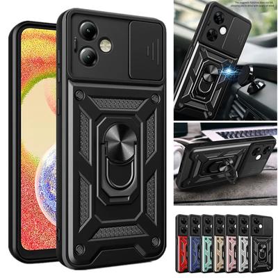 Armor Case For Motorola Moto G14 G54 G73 G53 G23 G52 G22 G32 G62 G200 G100 Cover Lens Protection With Ring Magnetic Holder Coque