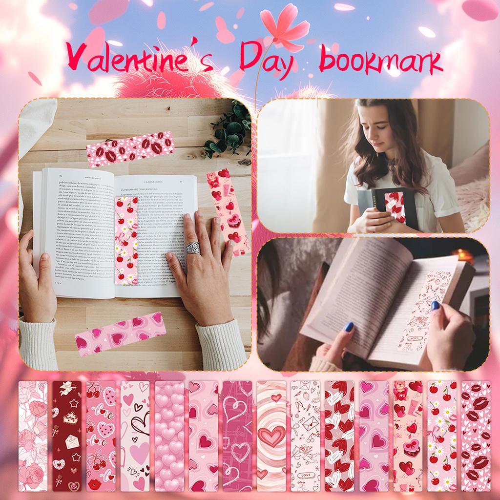24 Stück Cartoon Valentinstag Lesezeichen Kreatives Lesezeichen aus Papier Kleines Geschenk