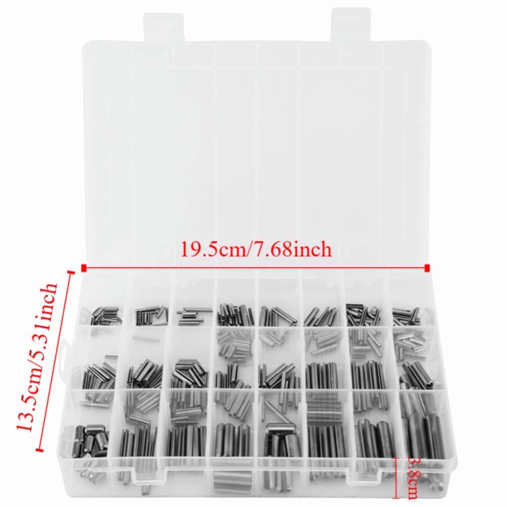 280pcs Stainless Steel Slotted Spring Pin M1.5-M8 Metric Spring Tension Pin Slotted with Box Roll Pin for Mechanical Industry