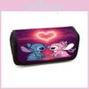 Large Capacity Stitch Cartoon Pencil Case Stylish Two Layer School Supplies For Kids