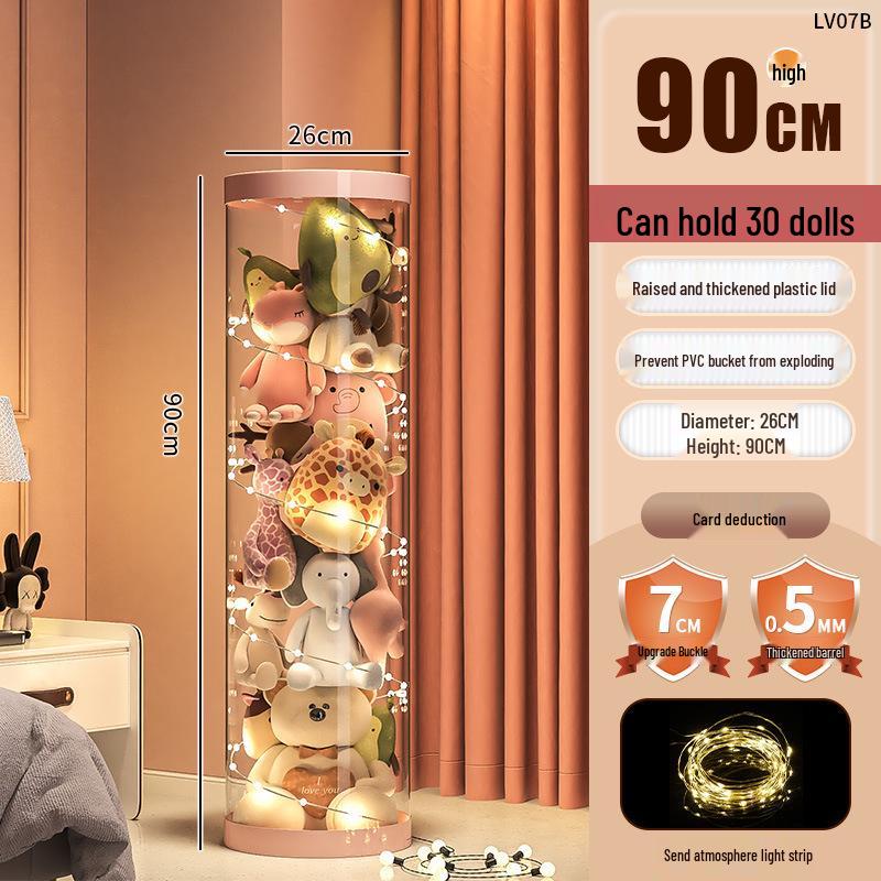 Plyschdocka Förvaringskorg med Dragkedja - Genomskinlig Gosedjursorganisatör