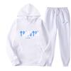 2025 New Blue TRAPSTAR Letter Print Men's Sweater Trendy Men's and Women's Fleece Hoodie Set
