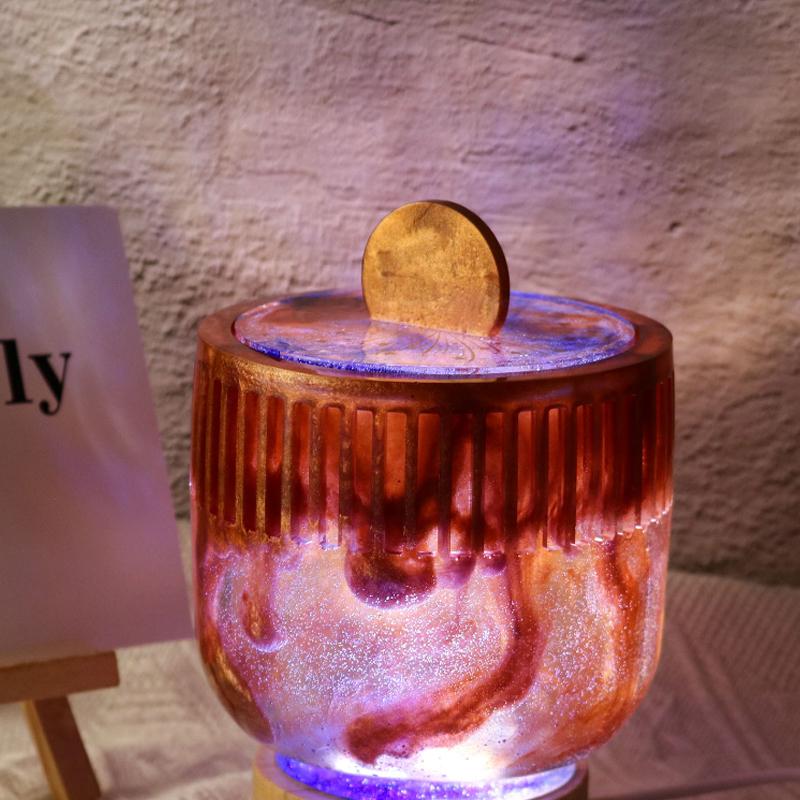 DL   DIY Resin Epoxy Mold Storage Box Silicone Mold Gypsum Aromatherapy Candle Cup