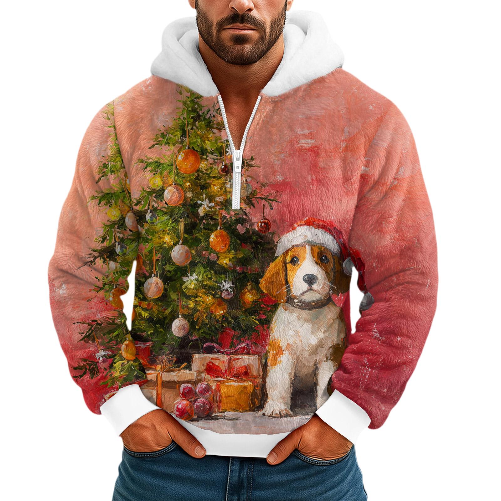 

Men s Leisure Half Zipper Hooded Hood Long Sleeves Hoodie L