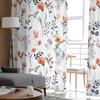 Plant Flower Watercolor Orange Tulle Curtains For Living Room Sheer Curtain For Bedroom Kitchen Blinds Voile Curtains