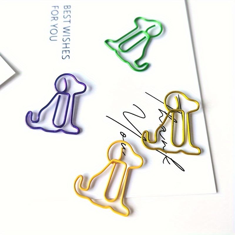Colorful Animal Paper Clips - Cute Sitting Dog Design, Iron Material, Perfect for Office Organization