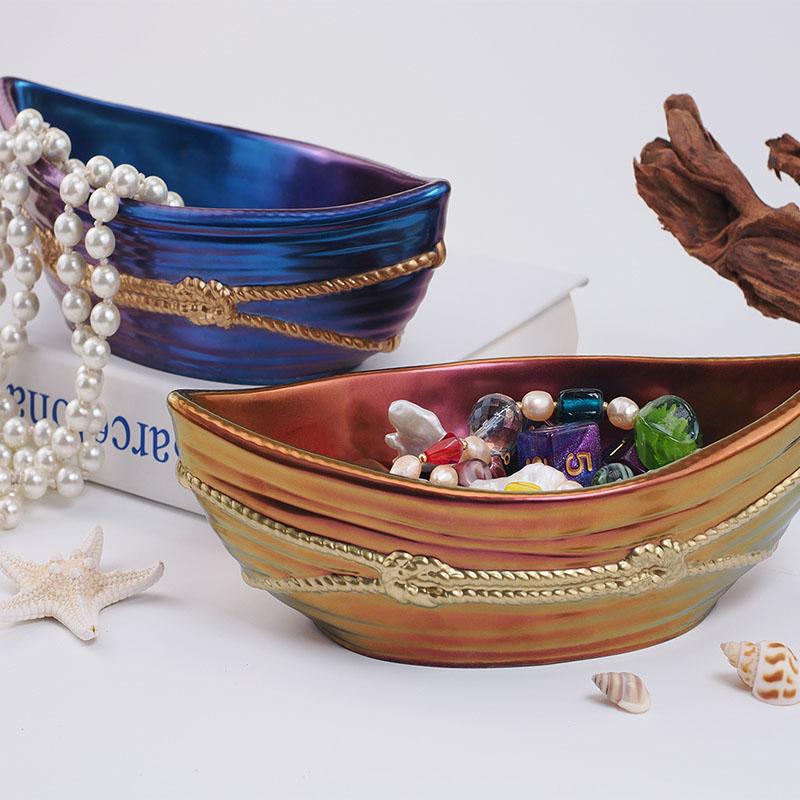 DIY Crystal Epoxy Resin Mold Gypsum Cement Pirate Ship Boat Storage Box Container Decorative Mirror Silicone Molds