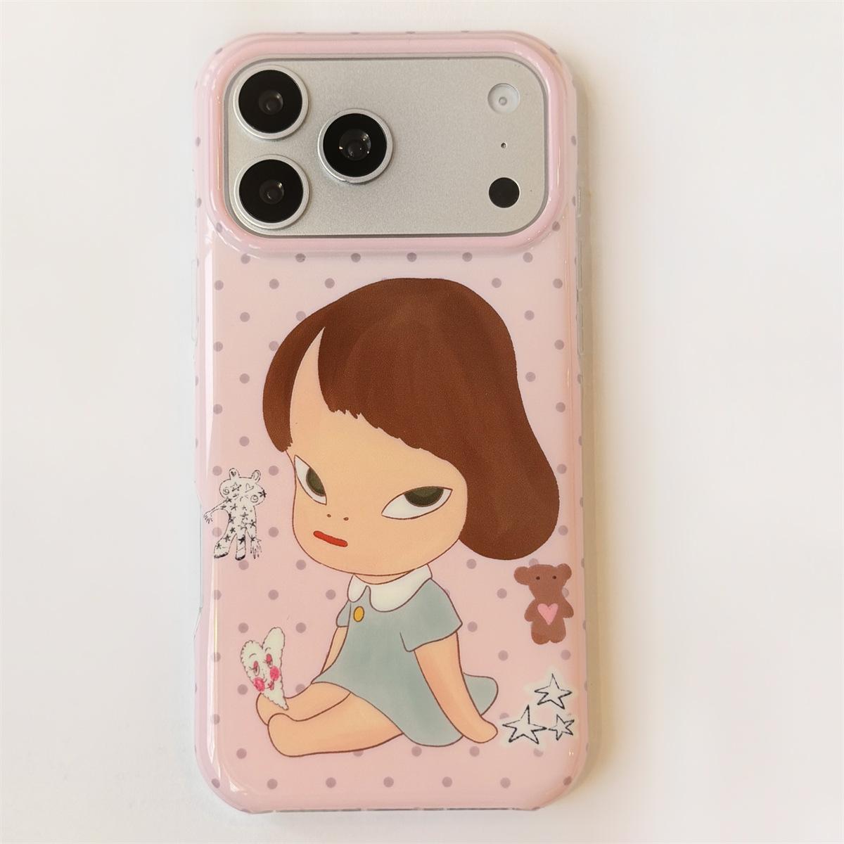 

Yoshitomo Nara Polka Dot Round Edge Anti-Drop Phone Case for iPhone 15/14 Pro Max iPhone 17 Pro