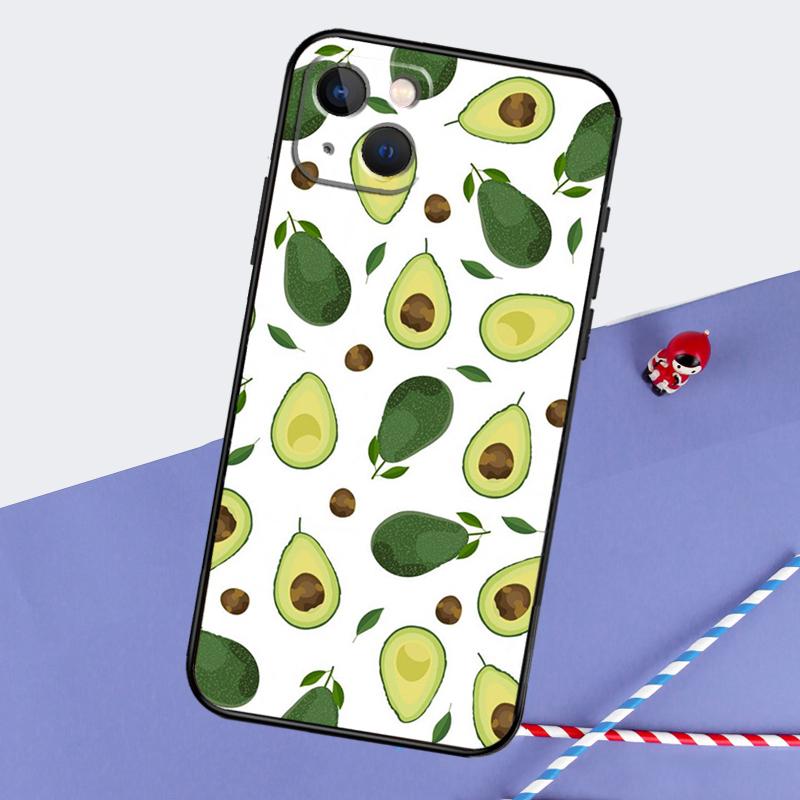 Avocado Collage Phone Case For iPhone 16 15 Pro Max 12 13 Mini 11 14 Pro Max XR 16 15 Plus 16e Cover Coque