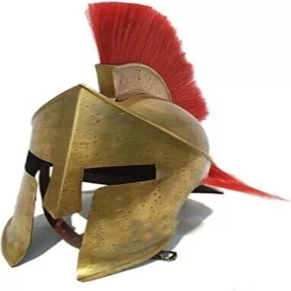 Řecká korintská přilba Starověká středověká zbroj Knight Spartan 300 replika přilby s červeným chocholem