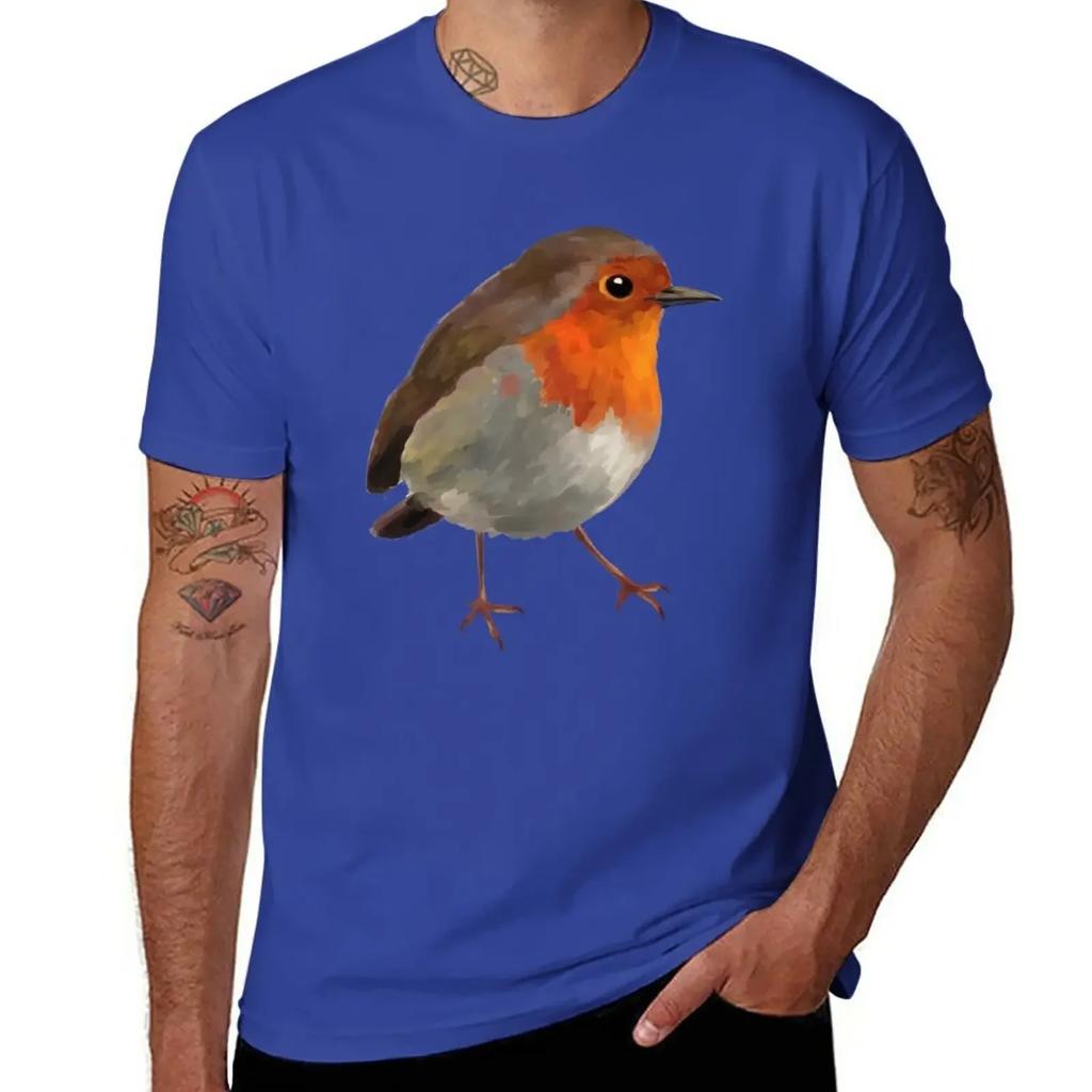 Robin T-Shirt Sommeroberteile Tierdruck für Jungen Herren-T-Shirt