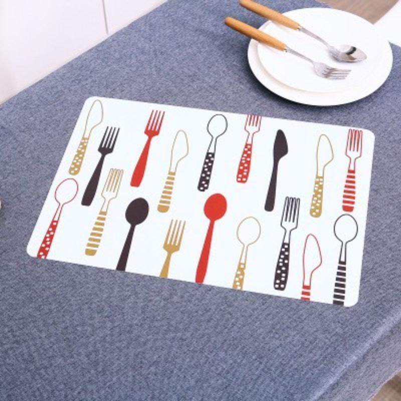 Table Mat Plastic Heat Mat Printed Placemat Bowl Mat Pot Mat Rectangular Western Food Heat Mat