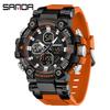 SANDA 3369 Luxury Fashion Men's Electronic Watch Sport Multi Functional Waterproof Night Light Men's Electronic Watch