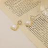 S925 Sterling Silver Geometric Square Pearl Earrings for Women - Korean Style, Trendy and Simple.