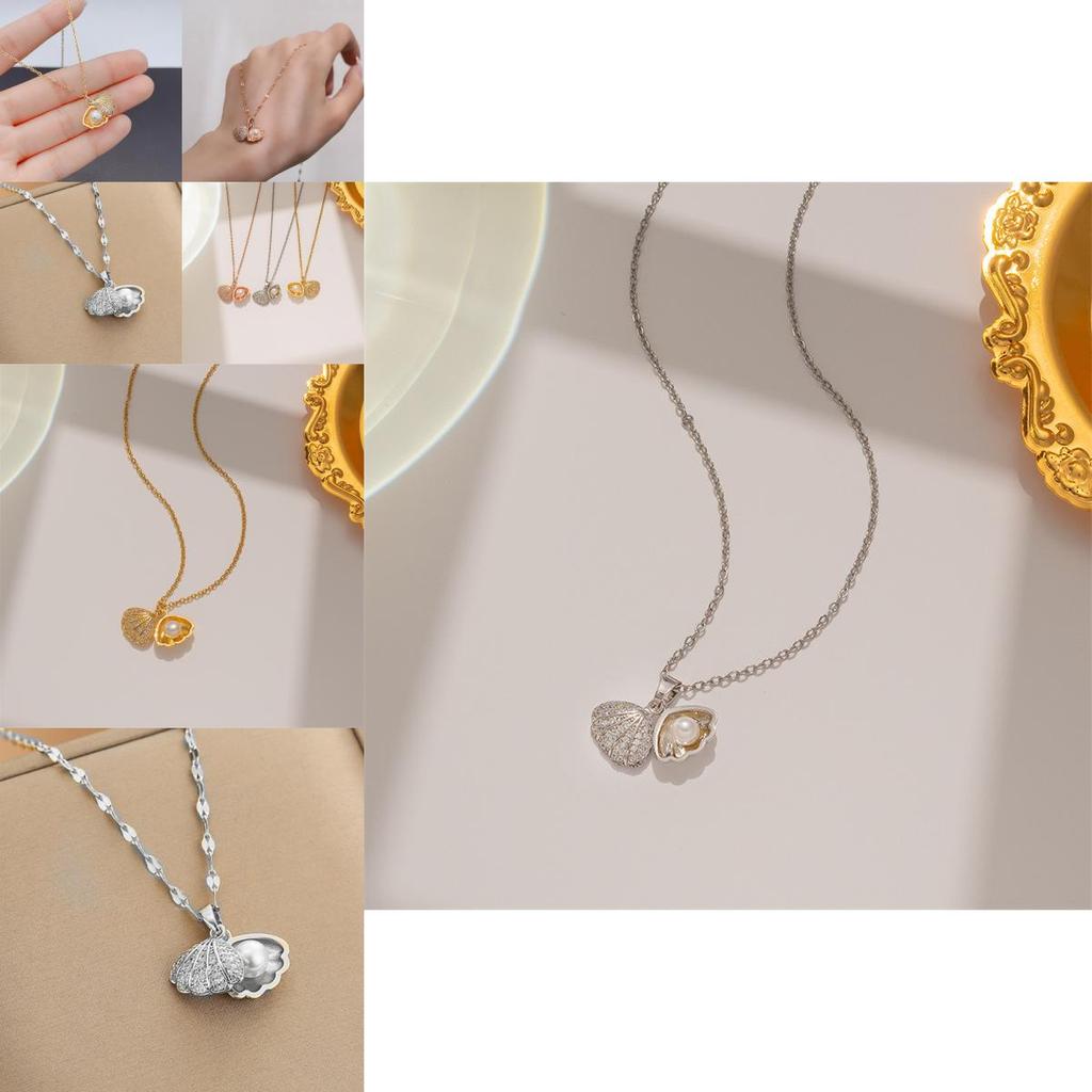 Minimalist Pearl Pendant Necklace With Electroplated Alloy And Irregular Design For Women