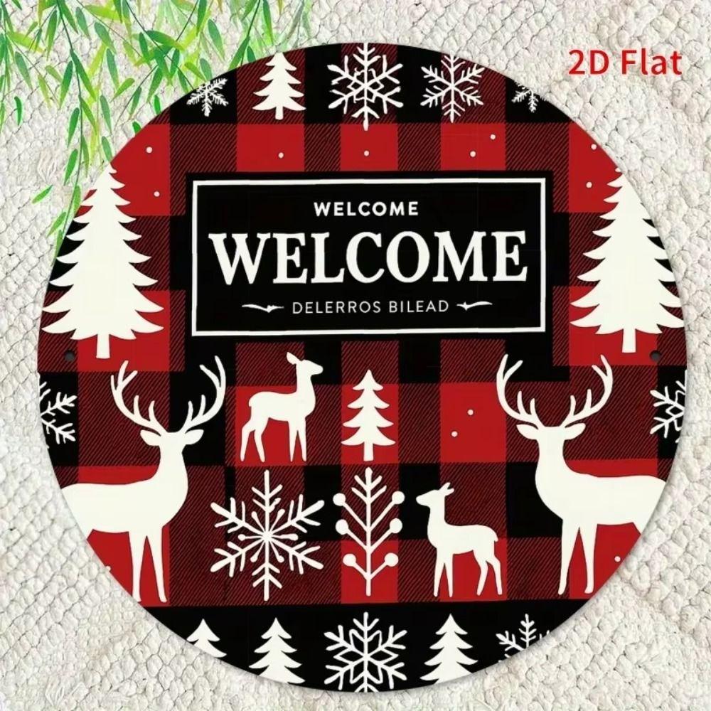 Metal Wall Sign Magic Deer Christmas Art Home Decor 20x20 Cm