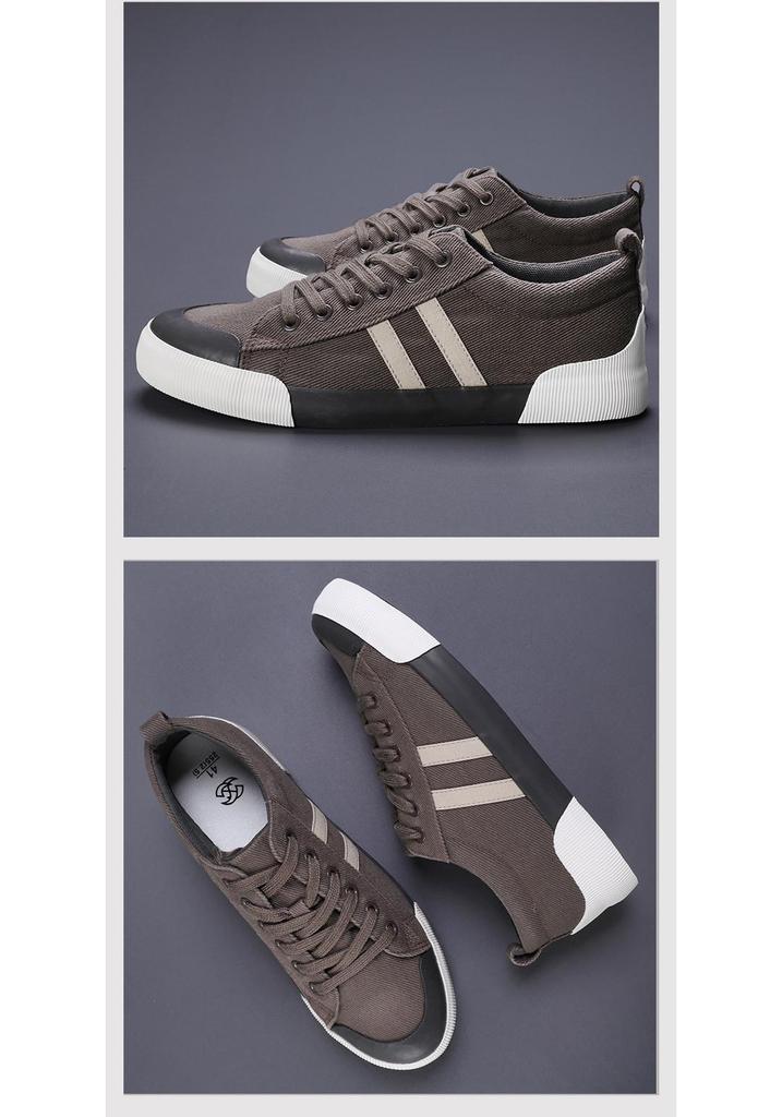 2026 Spring Men's Trendy Korean-Style Casual Canvas Shoes - Versatile & Comfortable Flat Bottom Sneakers