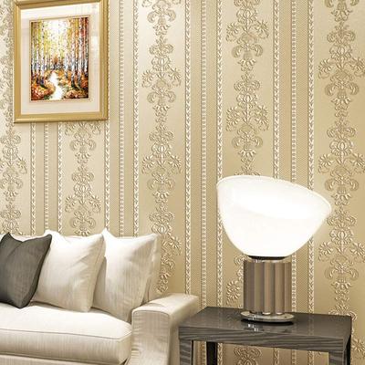 Rolo de Papel de Parede Não Tecido Floral Damasco de Luxo Listrado Vertical Papel De Parede Papéis de Parede Estilo Europeu para Sala de Estar Quarto