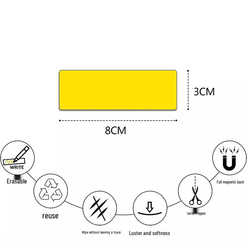 Etiqueta de Nome e Rótulo Magnético Apagável Colorido para Ensino e Exibição
