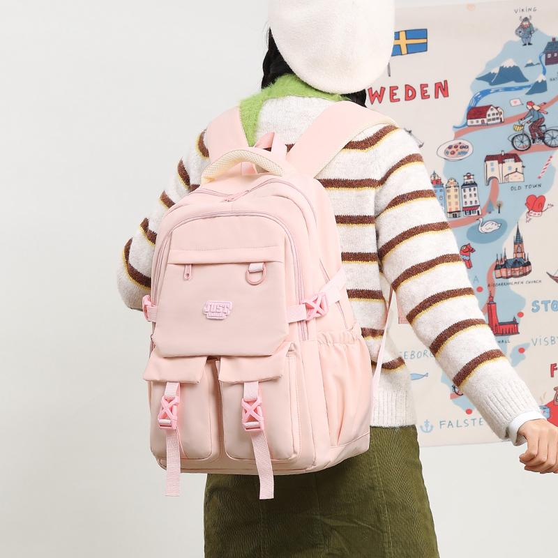 Μονοχρωμο Πολυλειτουργικό Σακίδιο Πλάτης Μεγάλης Χωρητικότητας Μαθητική Τσάντα Σχολείου