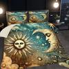 3pcs Gorgeous Sun Moon Texture Printed Quilt Set- Includes 1 Quilt Cover and 2 Pillow Cover (without Filler)