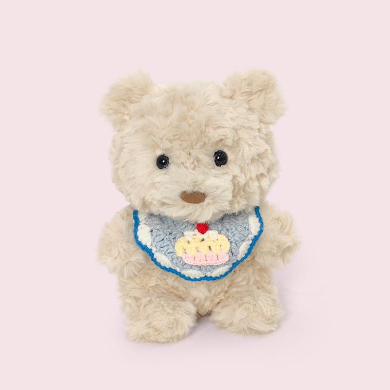 Cute Soft Bear Cub Plush Toy Bib Top Hat Bear Doll Girl Valentine's Day Gift Children's Doll