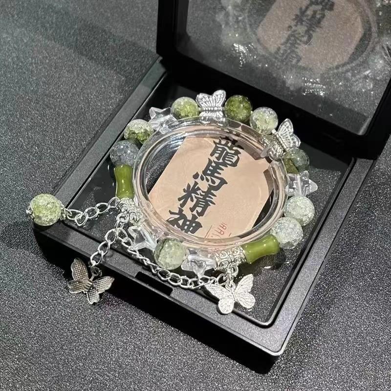 And Stylish Butterflies Beads Bracelet With Plated Alloy Women For