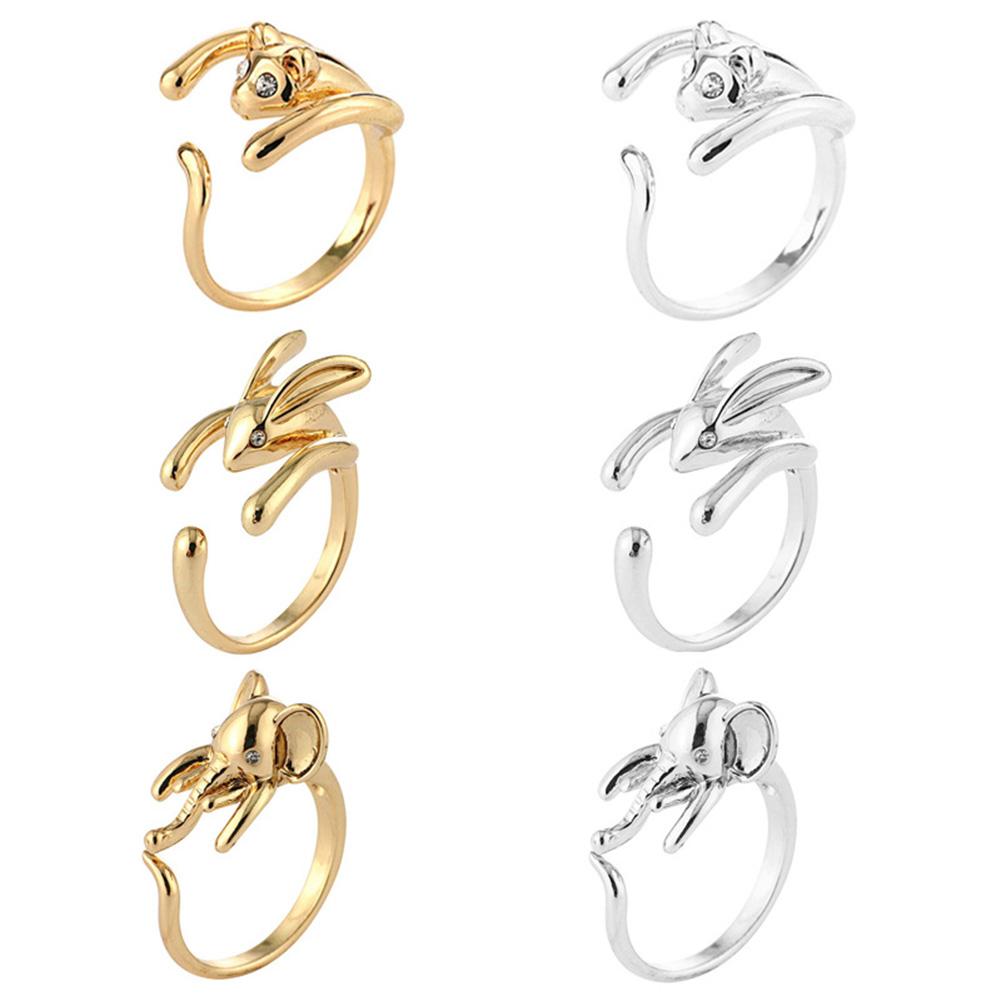 Anello da dito aperto con motivo animale unico ed elegante da donna Anello da dito delicato con diamante