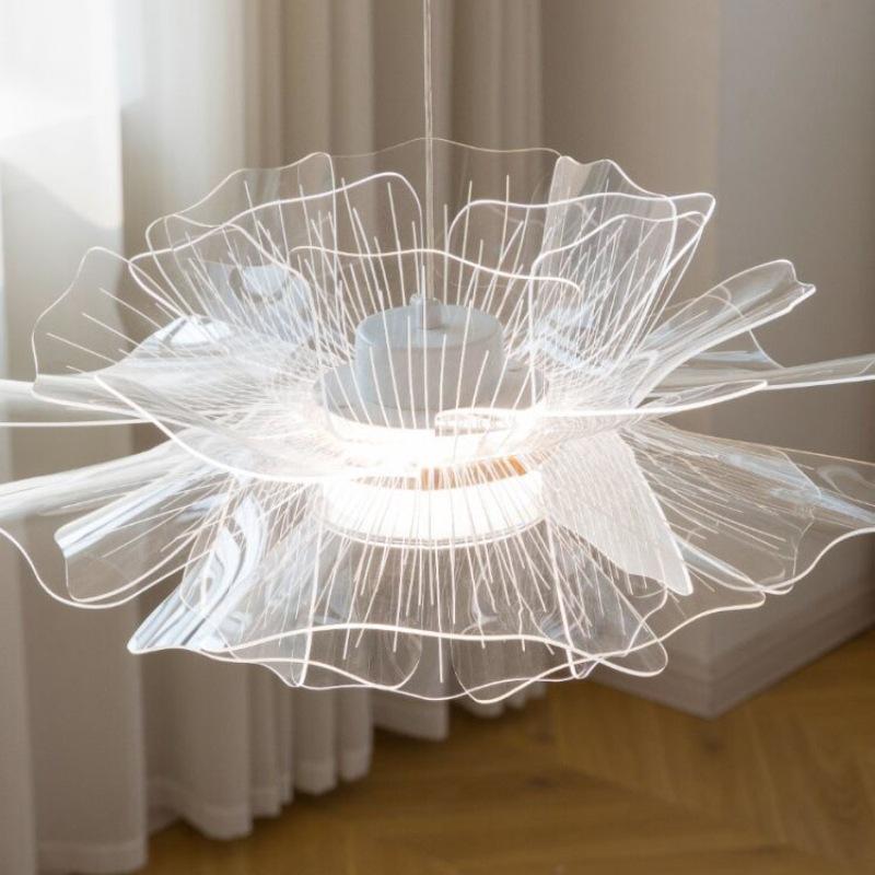 Modern Minimalist Living Room Chandelier Creative Petal Lamp Bedroom Light Luxury Lamps