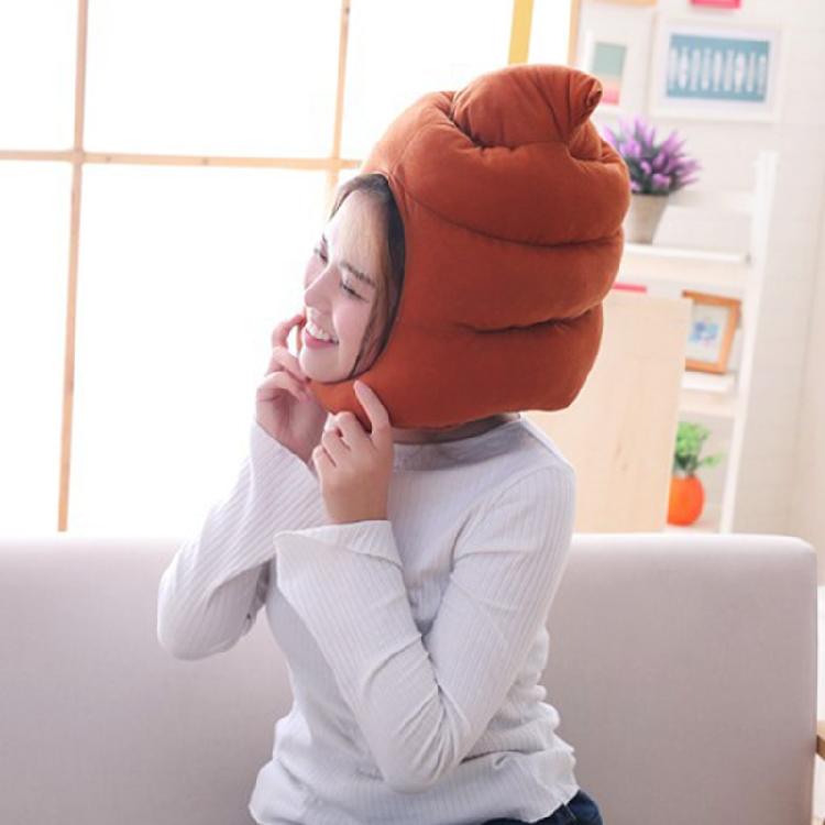 Diadema con Forma de Caca Sombrero de Felpa Gorra de Dibujos Animados con Orejeras Accesorios para Fotos de Cosplay de Halloween