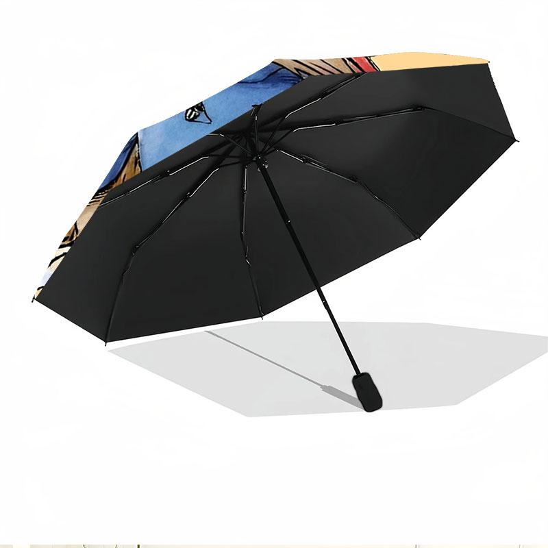 Paddington Bear Print Automatic Open Close Umbrella, Portable Foldable Umbrella, for Outdoor Commute Camping Trip, Ideal Birthday Gift