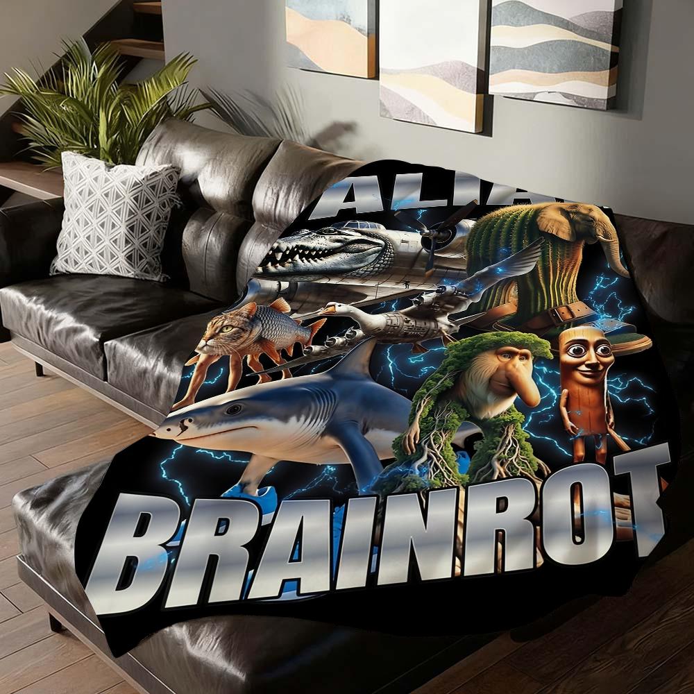 Italian Brainrot Creative Animal Blanket Soft and Skin Friendly For Couch Bed Napping Bedspread All Seasons Comforter