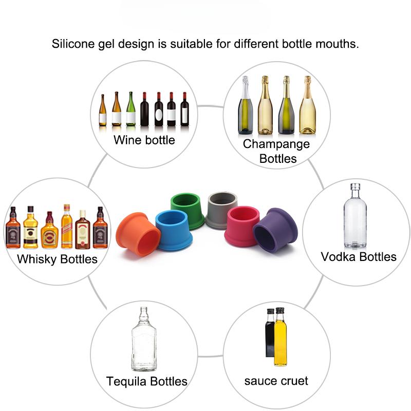 3PCS Silicone Red Wine Bottle Stopper Silicone Wine Stopper Leak Free Freshness Wine Plug Beer Beverage Champagne Closures