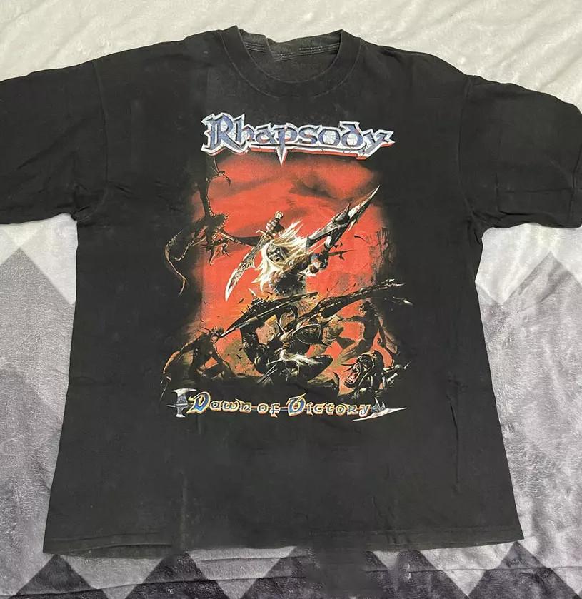 Rhapsody Band Dawn Of Victory Black REPRINT T-shirt size S-5XL XXXL
