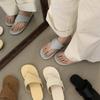 Niche design flip-flops women's summer 2025 new Korean version fashion toe Roman flat-bottomed vacation beach shoes