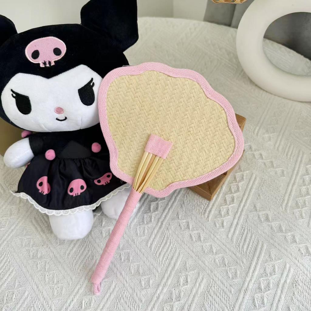 Summer travel with the same group fan, pure handmade portable fan, cute Pu Fan