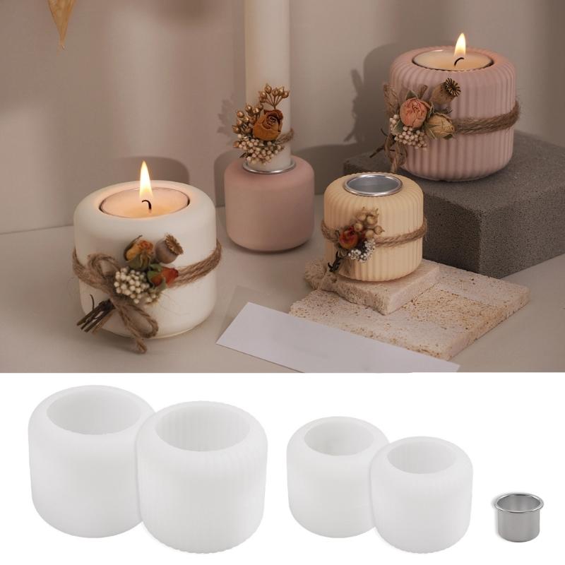 Multipurpose Cylinder Silicone Candlestick Molds for Candle Cup Candle Holder Stand, Silicone Tealight Holder Molds
