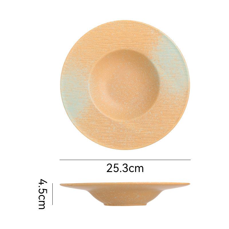 Retro Japanese Ceramic Bowls, Plates, Tableware Sets, Combination, High-Value Restaurant, Household Steak, Plates, Soup Bowls