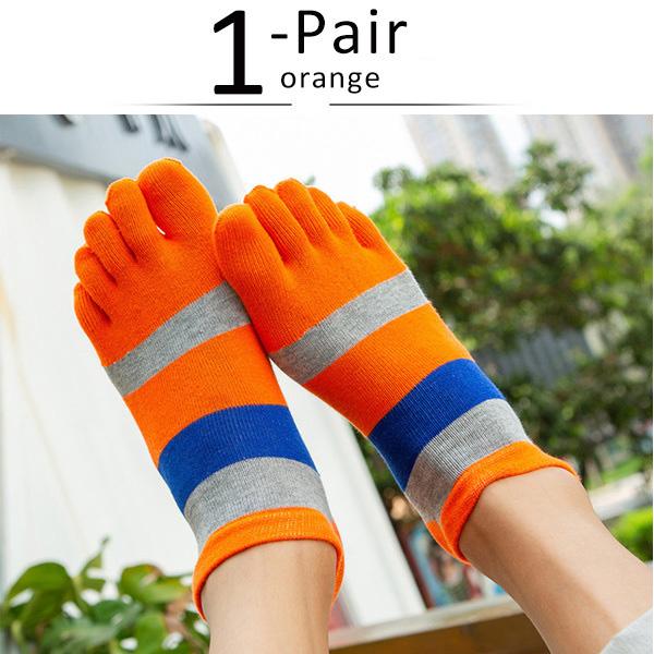 Casual 5 Finger Socks Man Cotton Striped Patchwork Young Fashion Shallow Mouth No Show Invisible 5 Finger Happy Socks Summer
