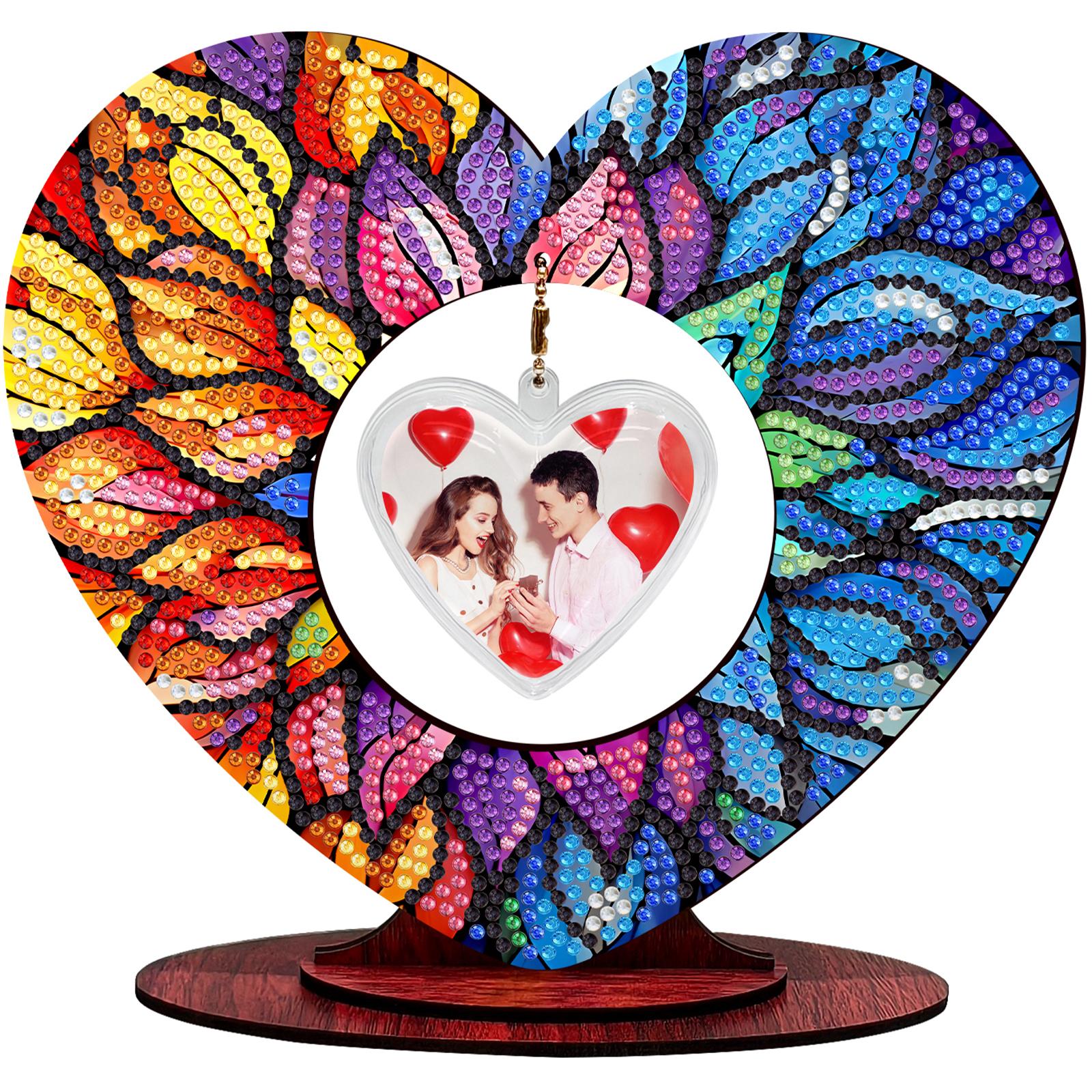 

2D/Flat DIY Wooden Diamond Painting Tabletop Ornaments Kit Diamond Art Tabletop Painting Kit for Adults Home Office Table Decor