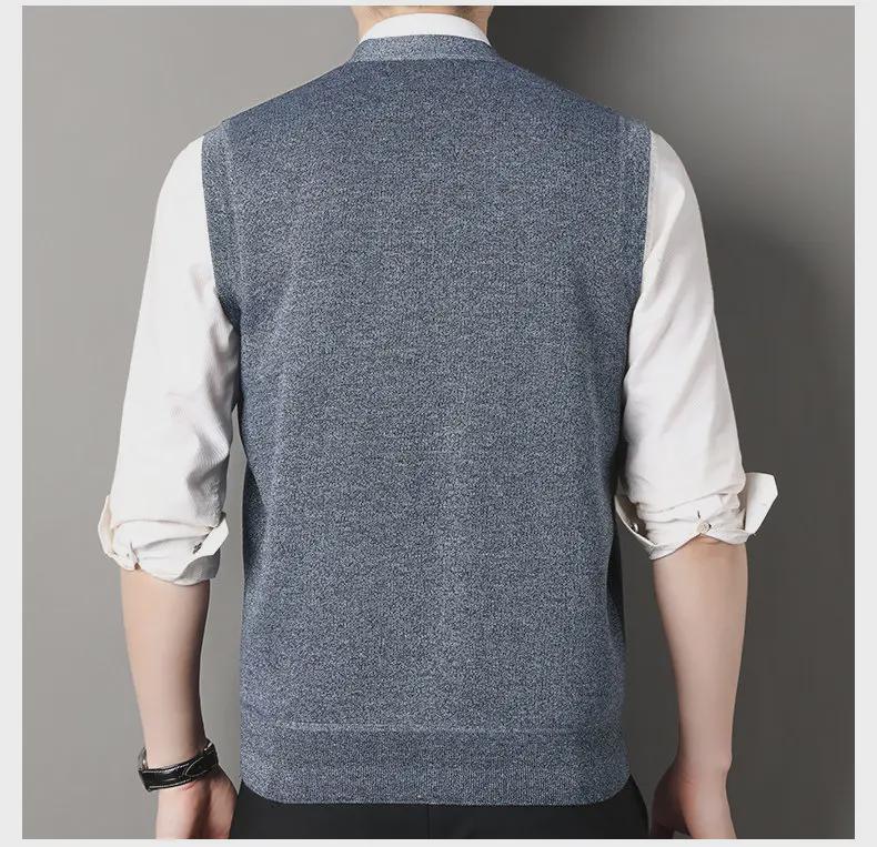 Vesta Pulover Tricotată Groasă cu Plus de Catifea pentru Bărbați pentru Iarnă