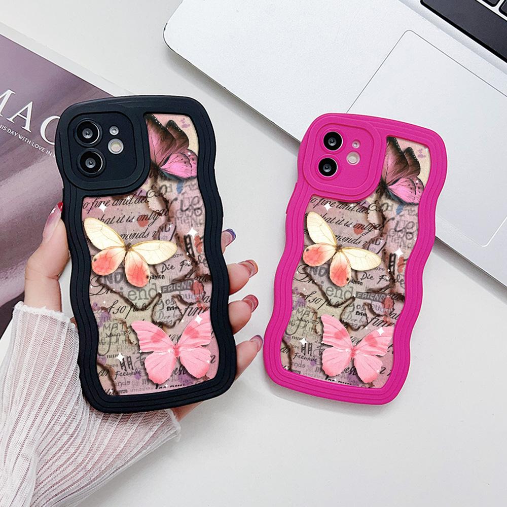 Mobile Phone Cases for iPhone 11 13 XR 15 Pro Max 12 14 Pro Max Case iPhone 16 7 Plus 8 Plus XS Max Big Wave Solid Color Cartoon Anti-drop Waterproof