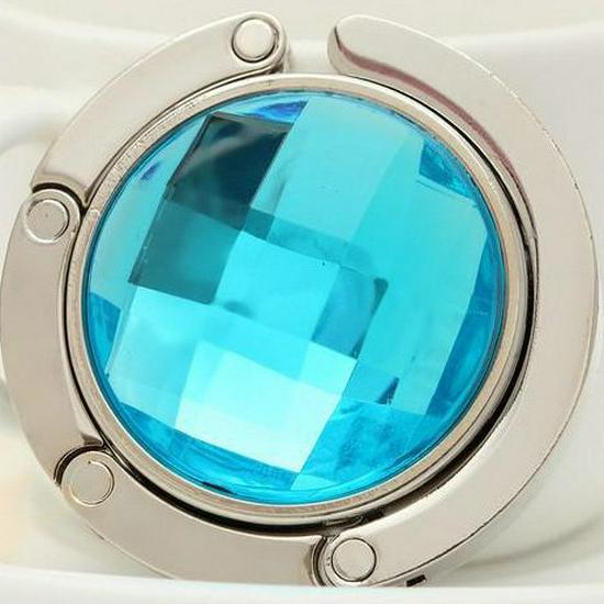 Portable Folding Crystal Handbag Hook - Rhinestone-Free Metal Clip for Table Edge