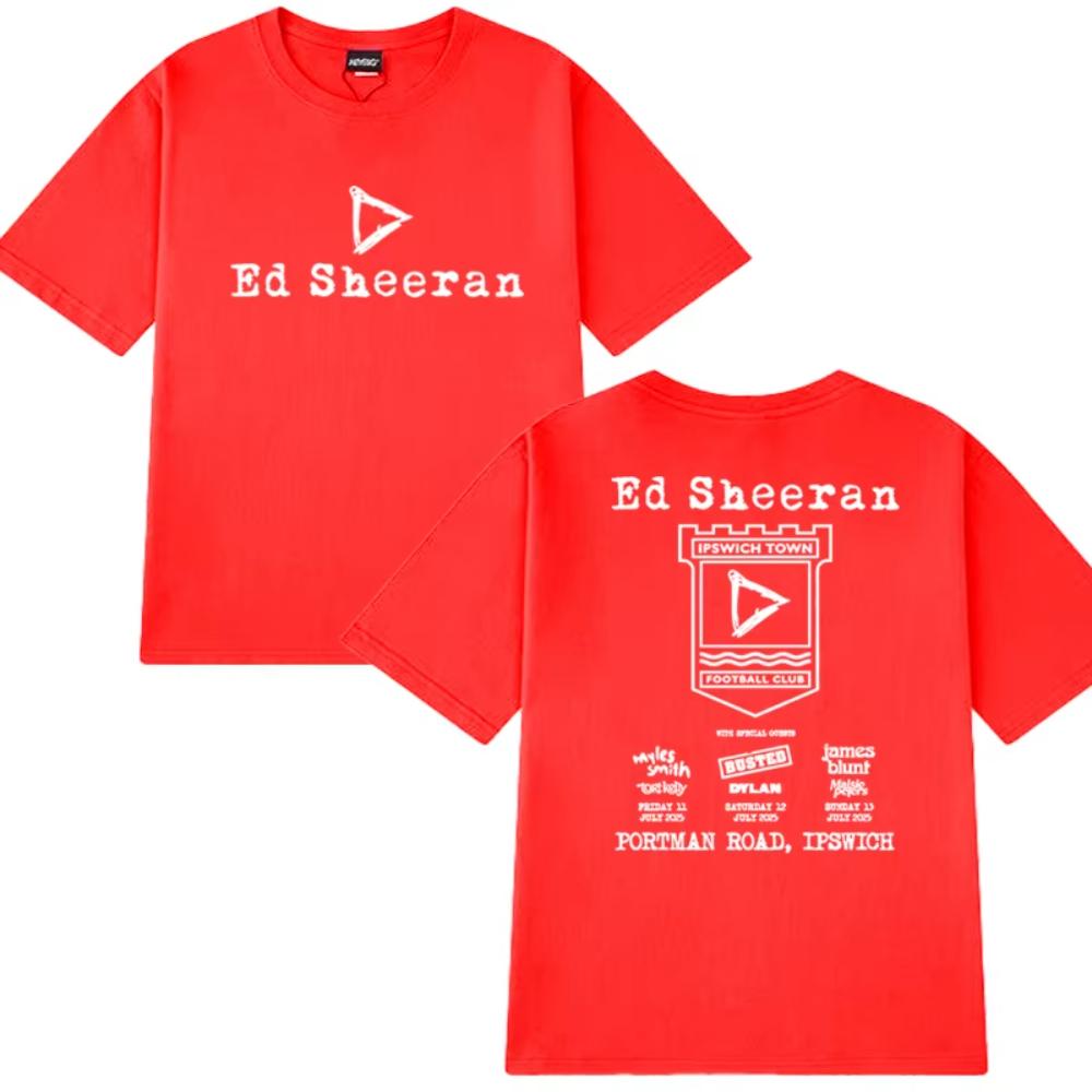 Hot Sale Ed Sheeran Play Tour 2025 Double Sided Printed T Shirt Summer Men's Women Vintage Hip Hop Streetwear Unisex Cotton Tops