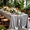 Red Glossy Satin Rectangular Tablecloth for Events and Weddings