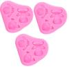 3pcs Animal Head Shape Fondant Pattern Molds Mixed Shape Cake Decoration Molds  For DIY Cake Fondant