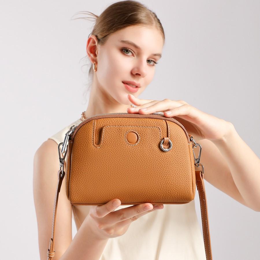 Elegant Top-layer Cowhide Women's Bag, Fashionable Coin Purse, 2025 New Model, Single Shoulder Crossbody Bag