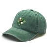 Green Heart Clover Shamrocks Printed Baseball Cap Adjustable Vintage Snapback Baseball Hat Retro Leisure Dad Hat For Hiking